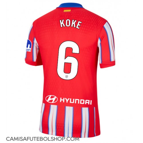 Camisa de time de futebol Atletico Madrid Koke #6 Replicas 1º Equipamento 2024-25 Manga Curta